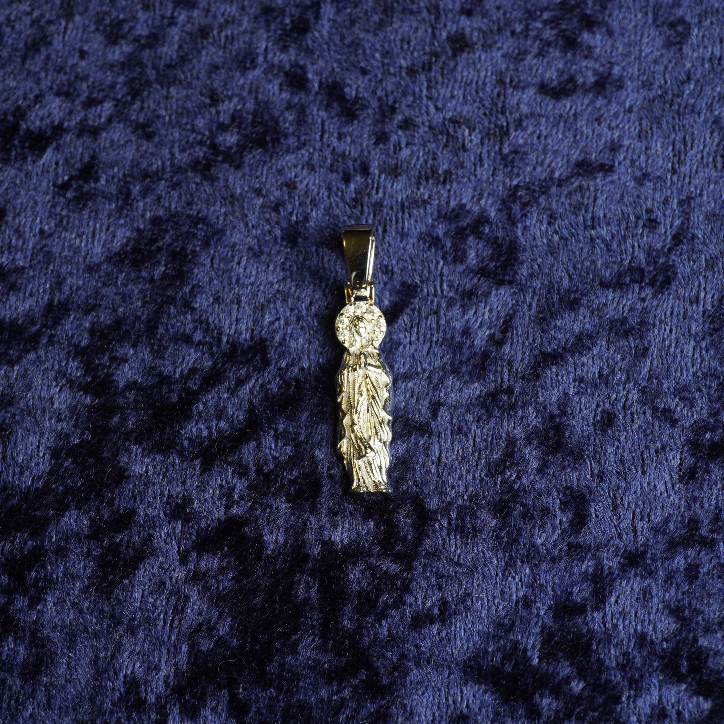 S925 "Santa María Halo" VVS Moissanite With 22" Rope Chain