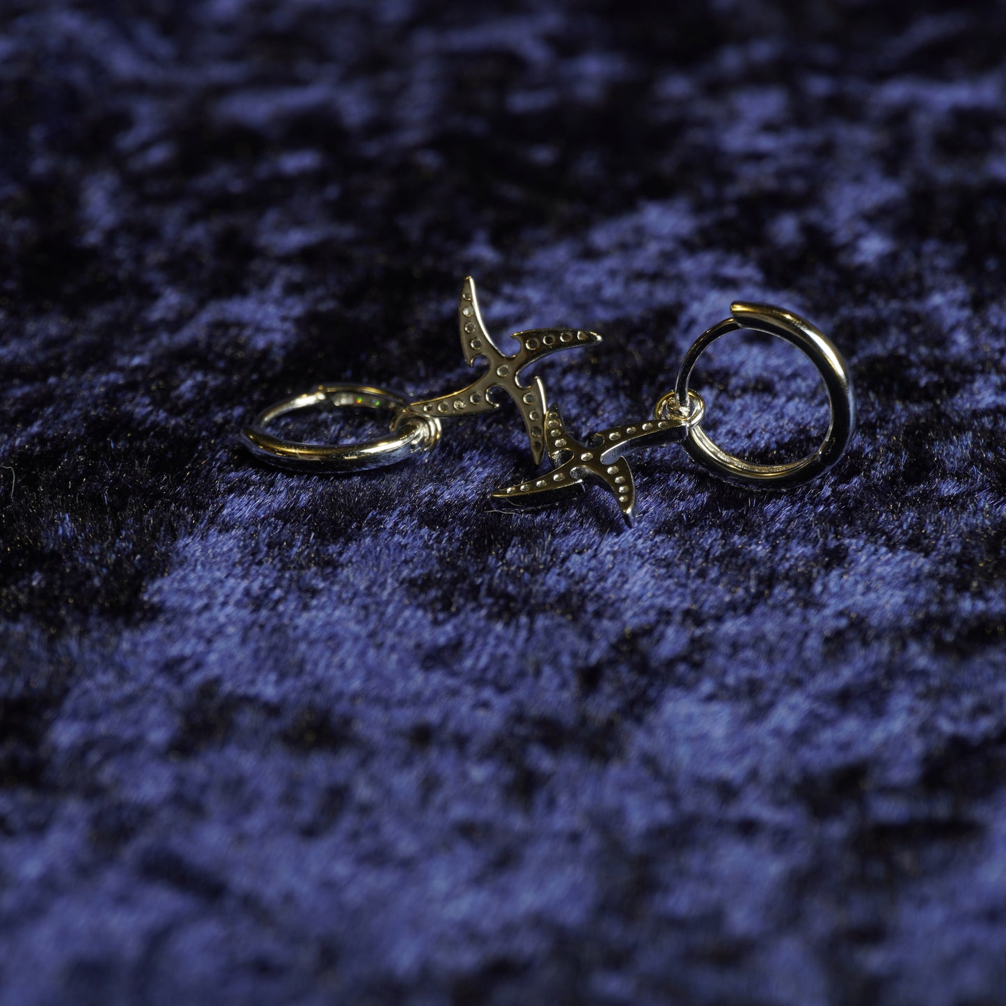 S925 "Shuriken Drop" VVS Moissanite Hoops