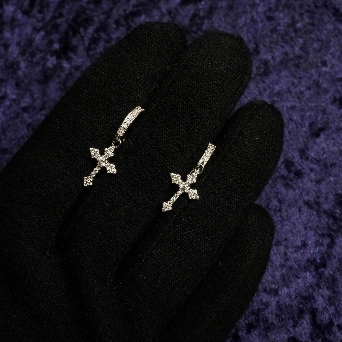 Hoop Cross Earrings