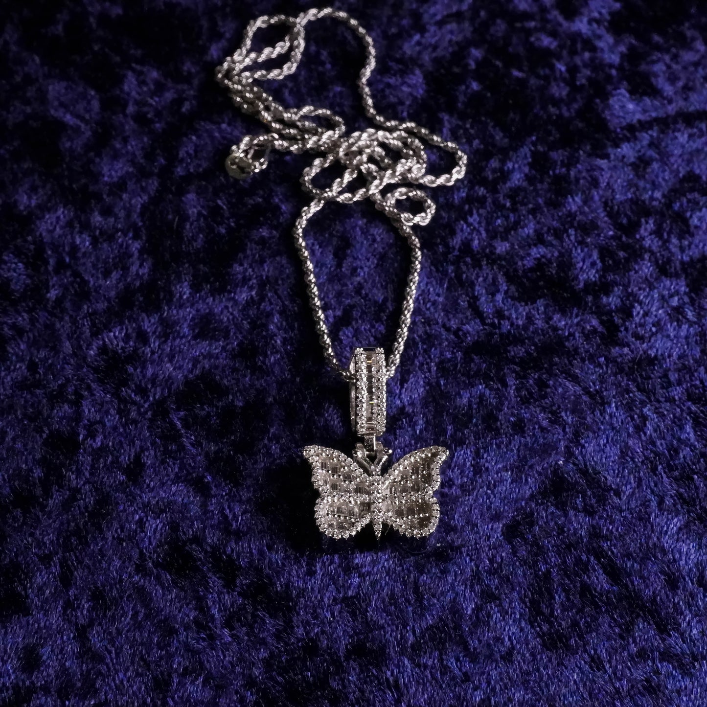 Butterfly Pendant + 2mm Rope Chain