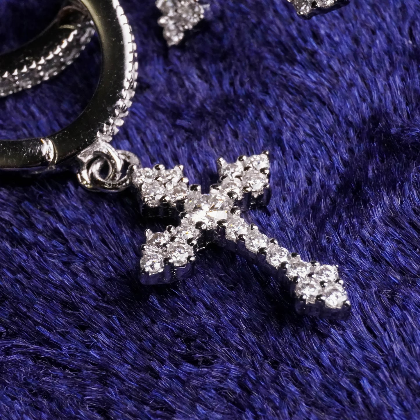 Hoop Cross Earrings
