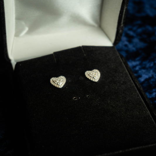 S925 "Corazón Brillante" VVS Moissanite Earrings