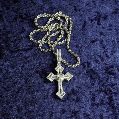 Cross "El Wichon" Pendant + 3mm Rope Chain
