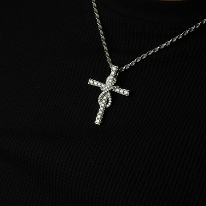 Infinity Cross Pendant + 3mm Rope Chain