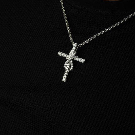 Infinity Cross Pendant + 3mm Rope Chain