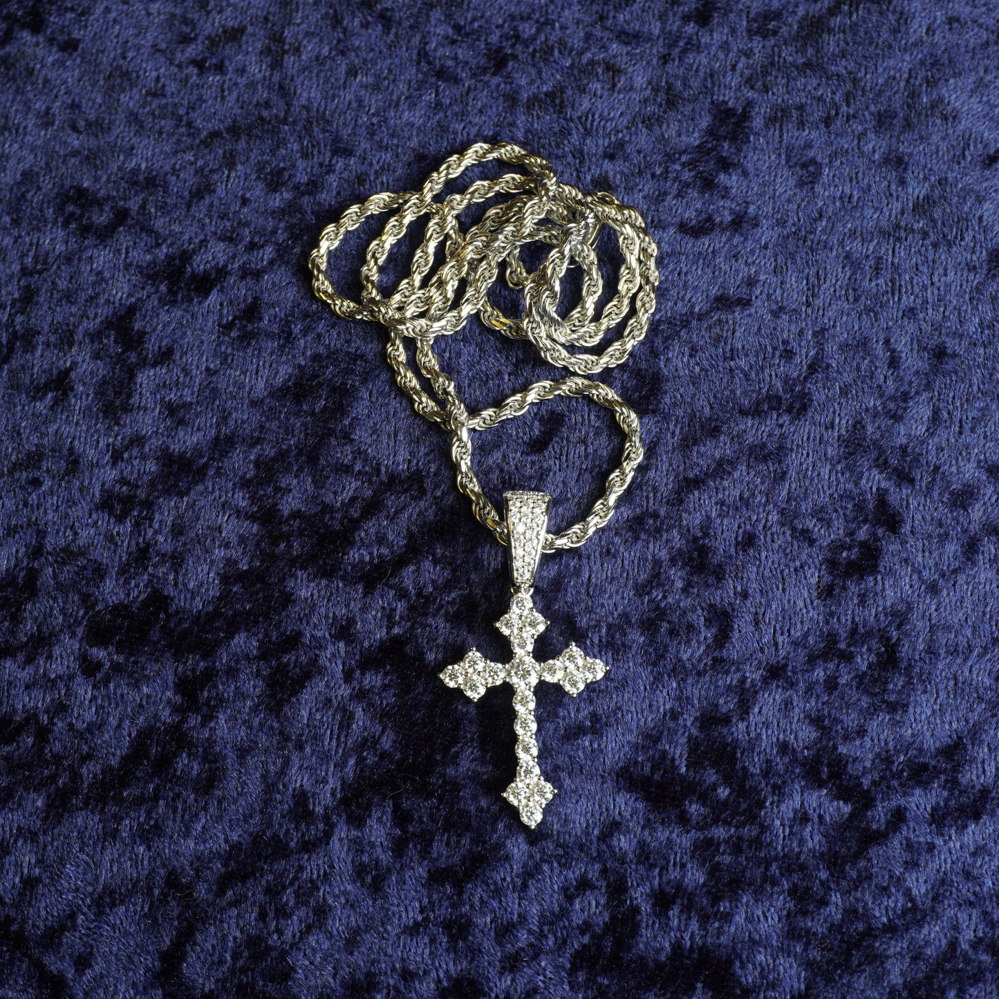 S925 "Faith Over Fear" VVS Moissanite With 22" Rope Chain