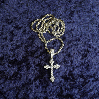 S925 "Faith Over Fear" VVS Moissanite With 22" Rope Chain