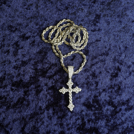 S925 "Faith Over Fear" VVS Moissanite With 22" Rope Chain