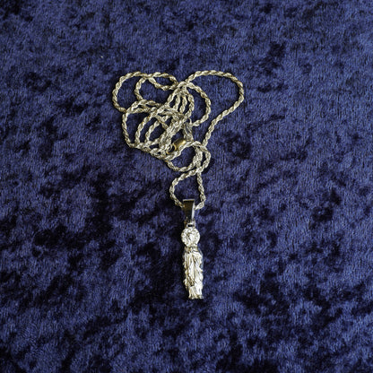 S925 "Santa María Halo" VVS Moissanite With 22" Rope Chain