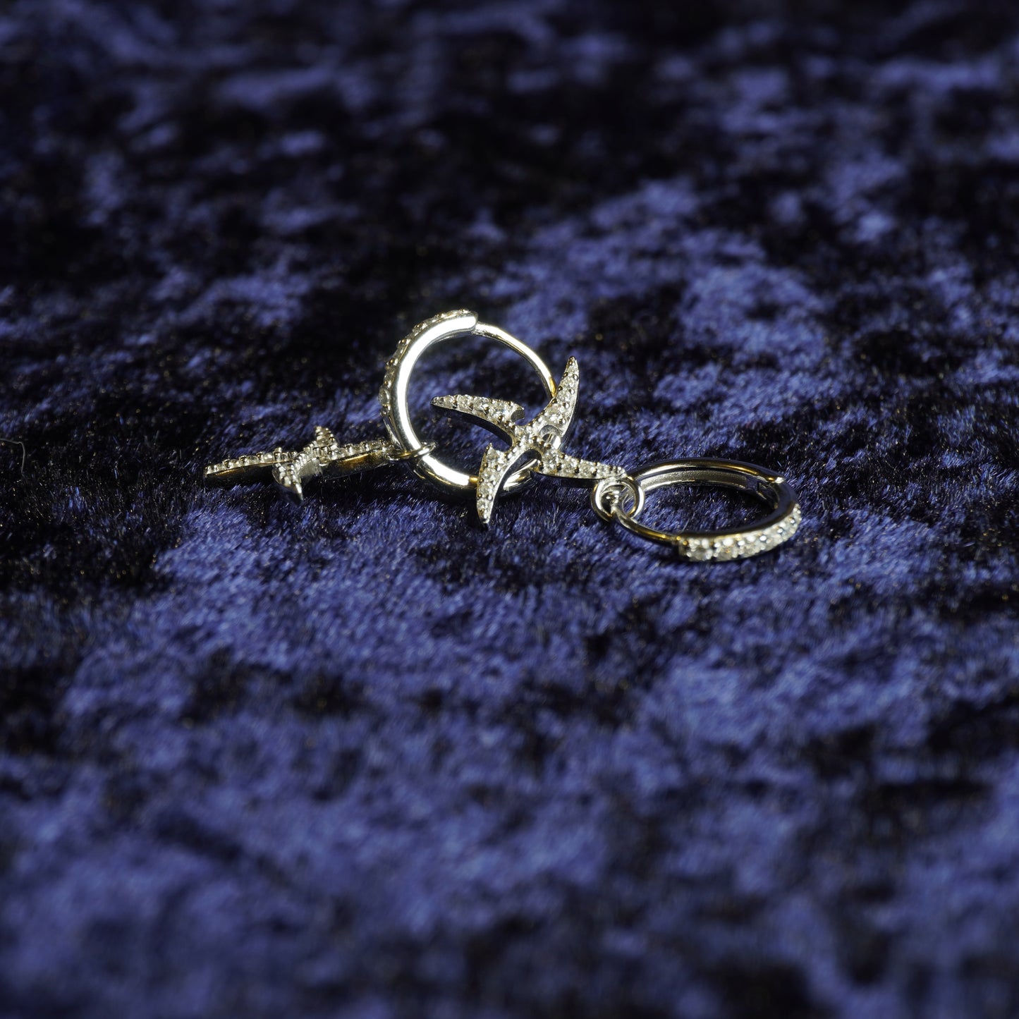 S925 "Shuriken Drop" VVS Moissanite Hoops