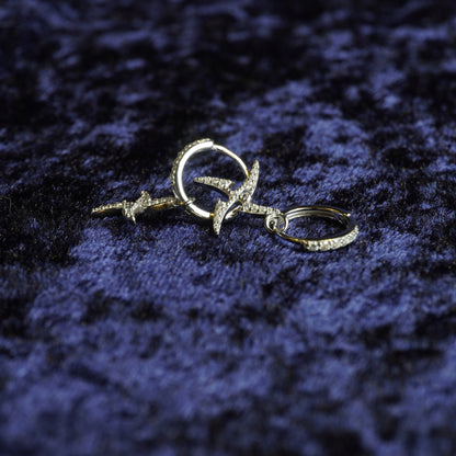 S925 "Shuriken Drop" VVS Moissanite Hoops