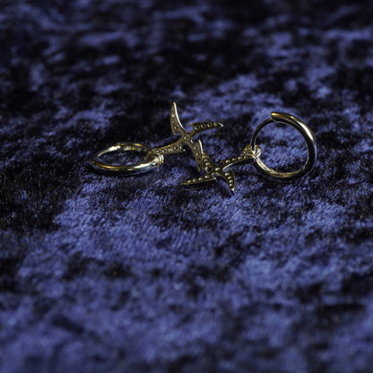 S925 "Shuriken Drop" VVS Moissanite Hoops