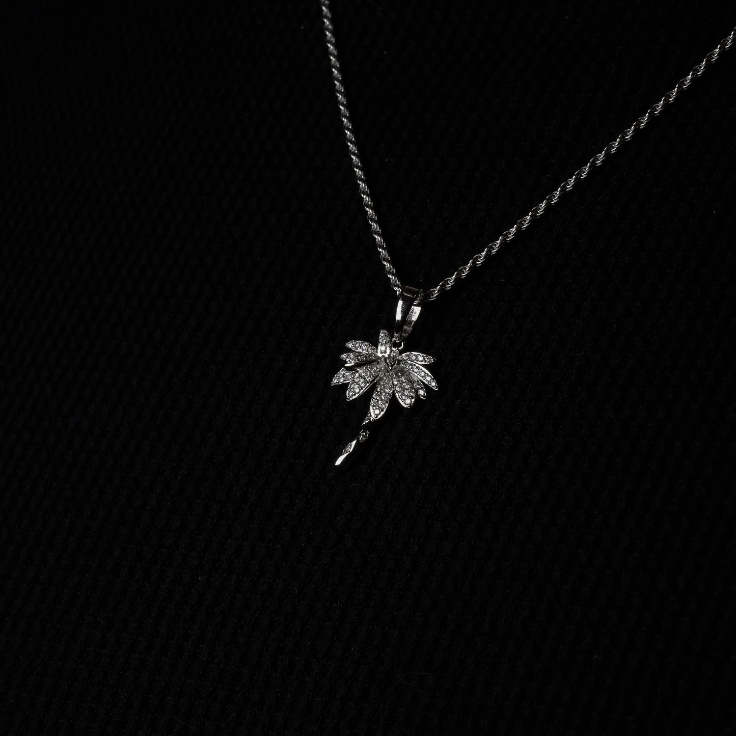 Palm Tree Pendant + 2mm Rope Chain