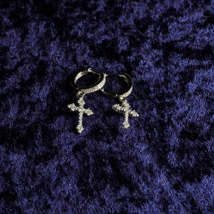 Hoop Cross Earrings