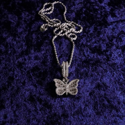 Butterfly Pendant + 2mm Rope Chain