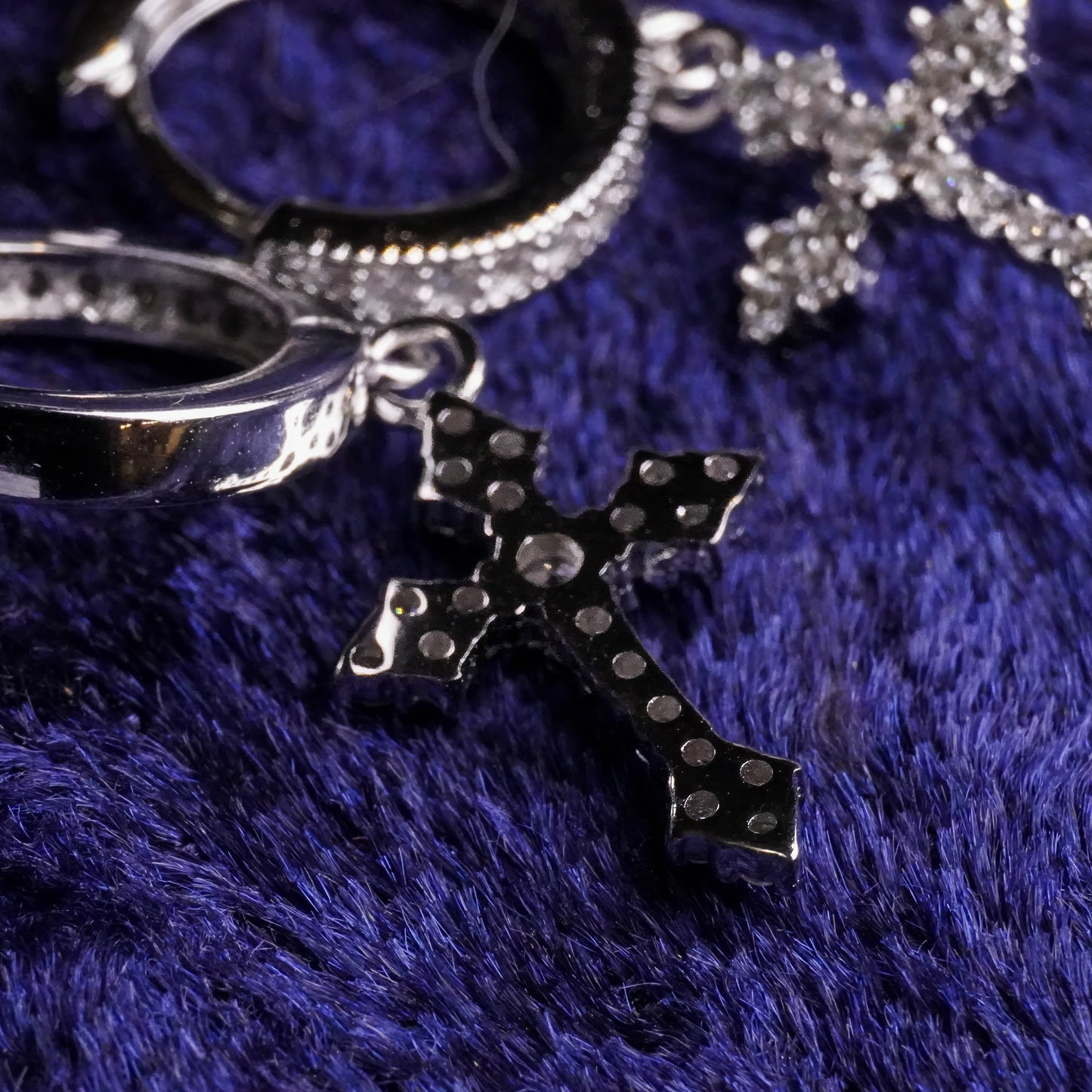 Hoop Cross Earrings
